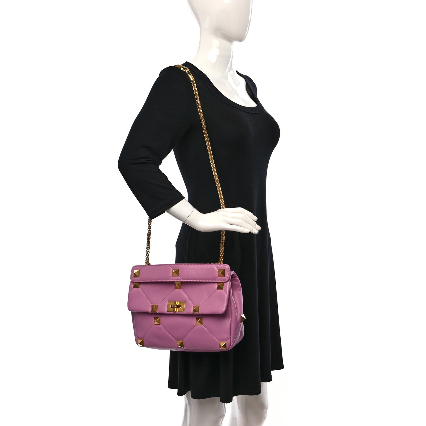 Nappa Large Roman Stud Shoulder Bag Giacinto