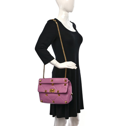 Valentino Garavani Nappa Large Roman Stud Shoulder Bag Giacinto 2 of 8