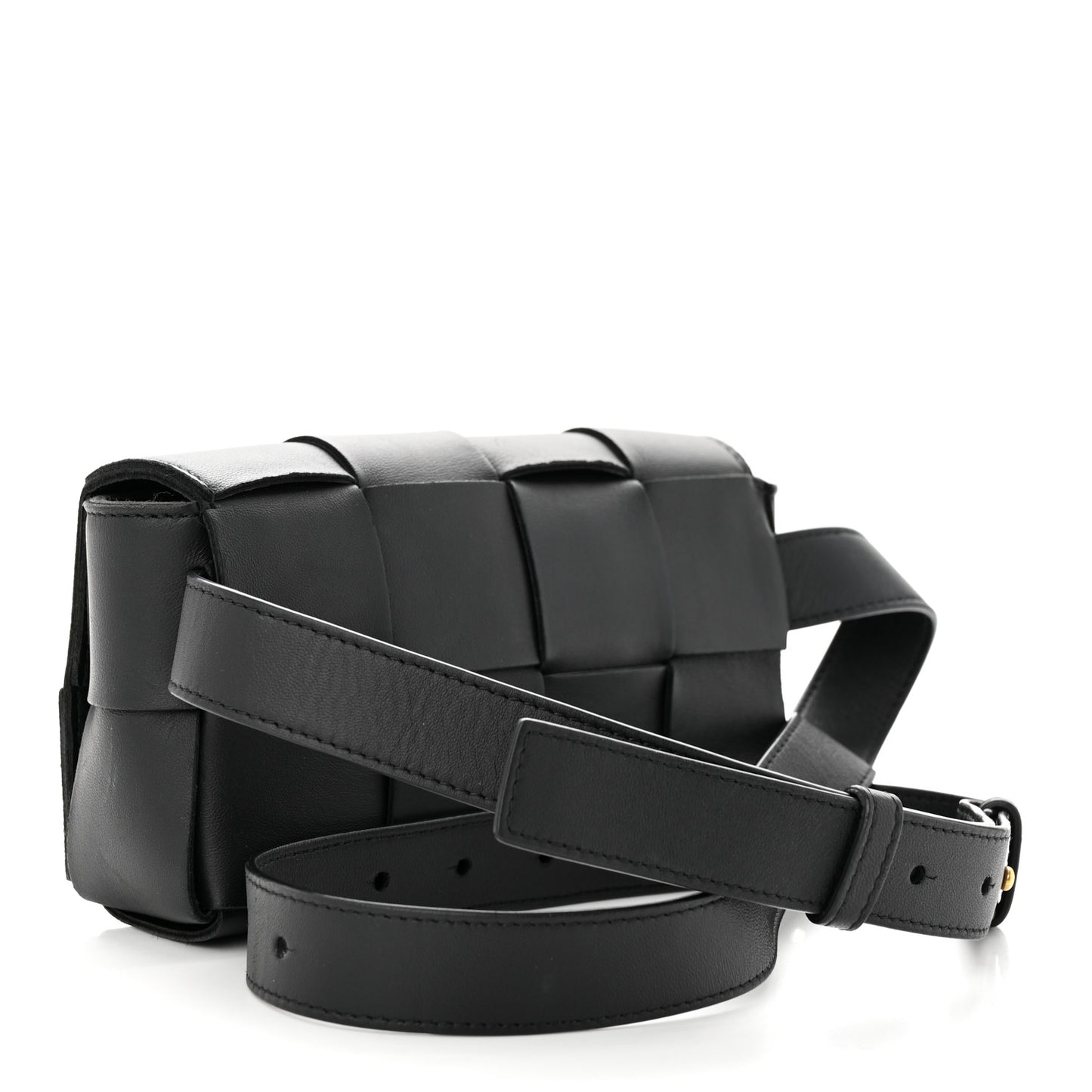 Nappa Maxi Intreccio The Belt Cassette Bag Black