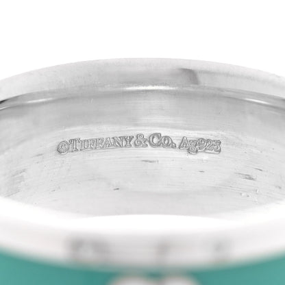 Tiffany Sterling Silver Enamel Heart Band Ring 57 8 4 of 4