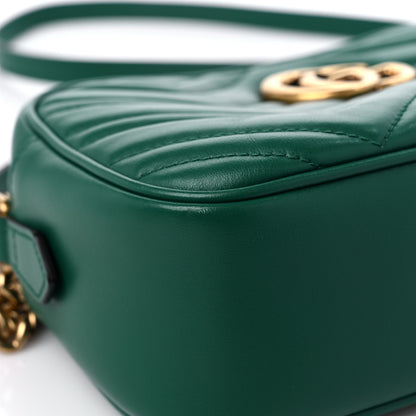 Gucci Calfskin Matelasse Small GG Marmont Chain Shoulder Bag Emerald Green 9 of 13