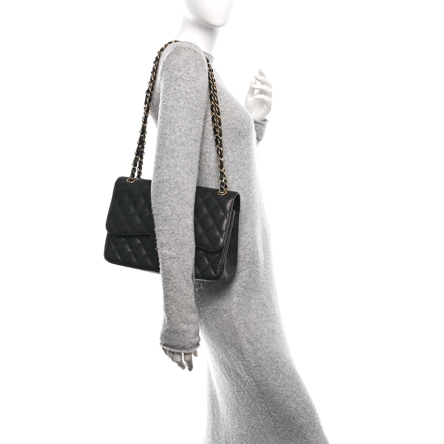 Chanel Caviar Quilted Jumbo Double Flap Black 2 of 12