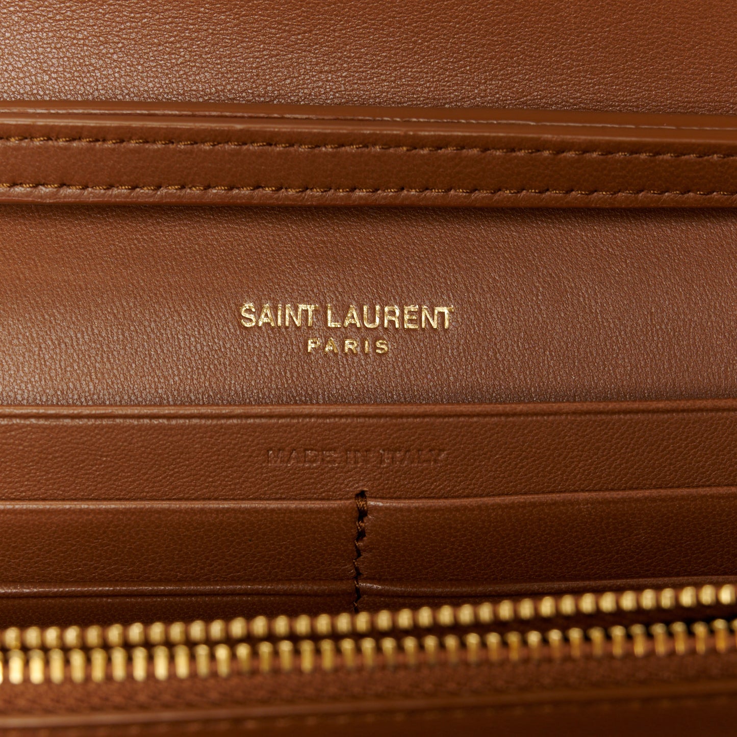 Lambskin Carre Quilted Cassandre Chain Wallet Brown