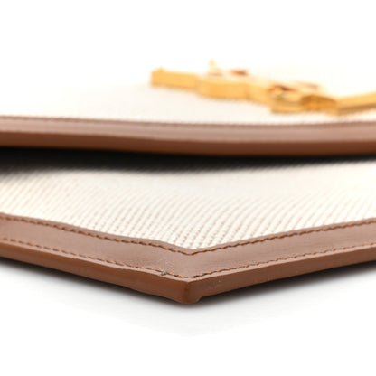 Saint Laurent Canvas Uptown Pouch Natural Beige Brick 10 of 11