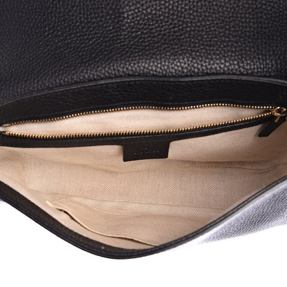 Gucci Pebbled Calfskin Medium Soho Flap Crossbody Black 5 of 11