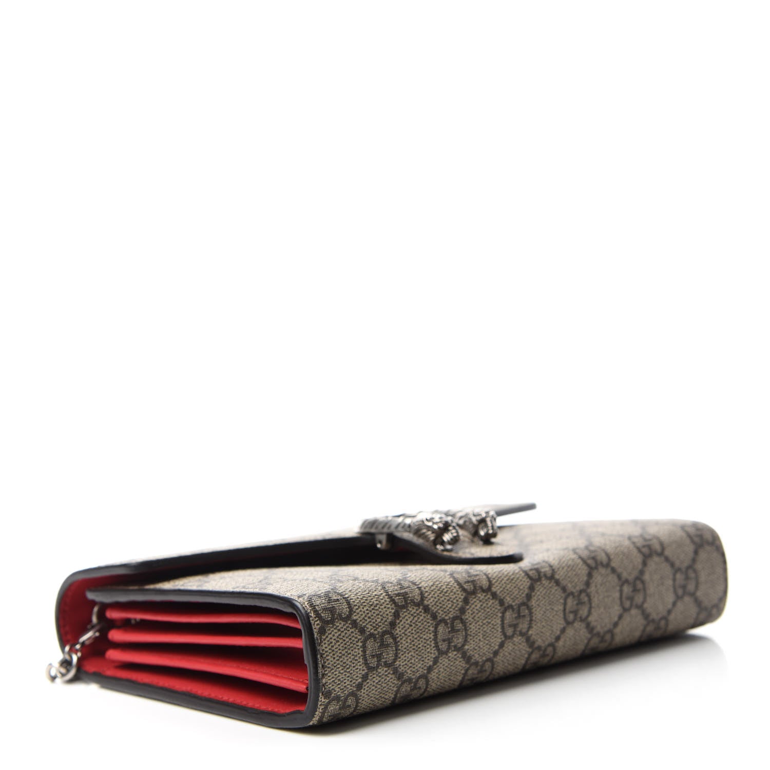 Gucci GG Supreme Monogram Mini Dionysus Chain Wallet Beige Vulcanic Red 4 of 10