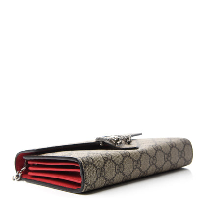 Gucci GG Supreme Monogram Mini Dionysus Chain Wallet Beige Vulcanic Red 4 of 10