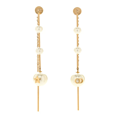 Christian Dior Pearl Drop Earrings Gold 1 of 4