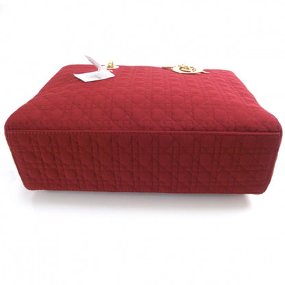 Christian Dior Nylon Cannage Large Lady Dior Red 4 of 8