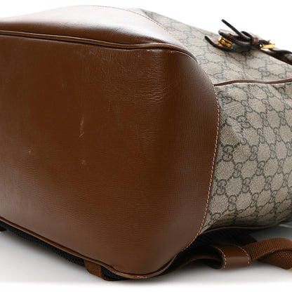 Gucci GG Supreme Monogram Azalea Calfskin Medium Retro Interlocking G Buckle Backpack Beige Ebony Brown Sugar 10 of 10