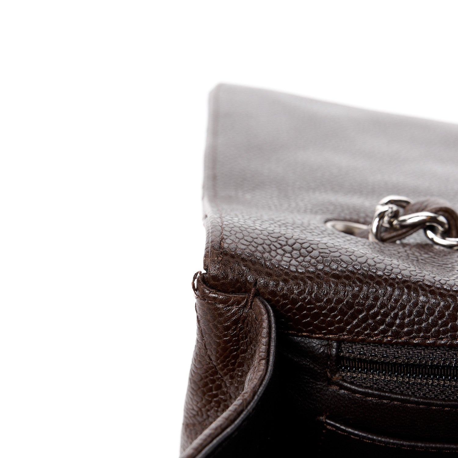Chanel Caviar Quilted Jumbo Single Flap Dark Brown 12 of 15