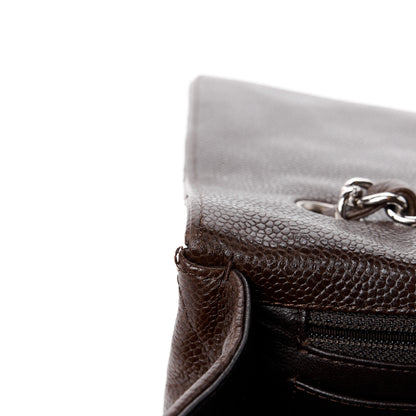 Chanel Caviar Quilted Jumbo Single Flap Dark Brown 12 of 15
