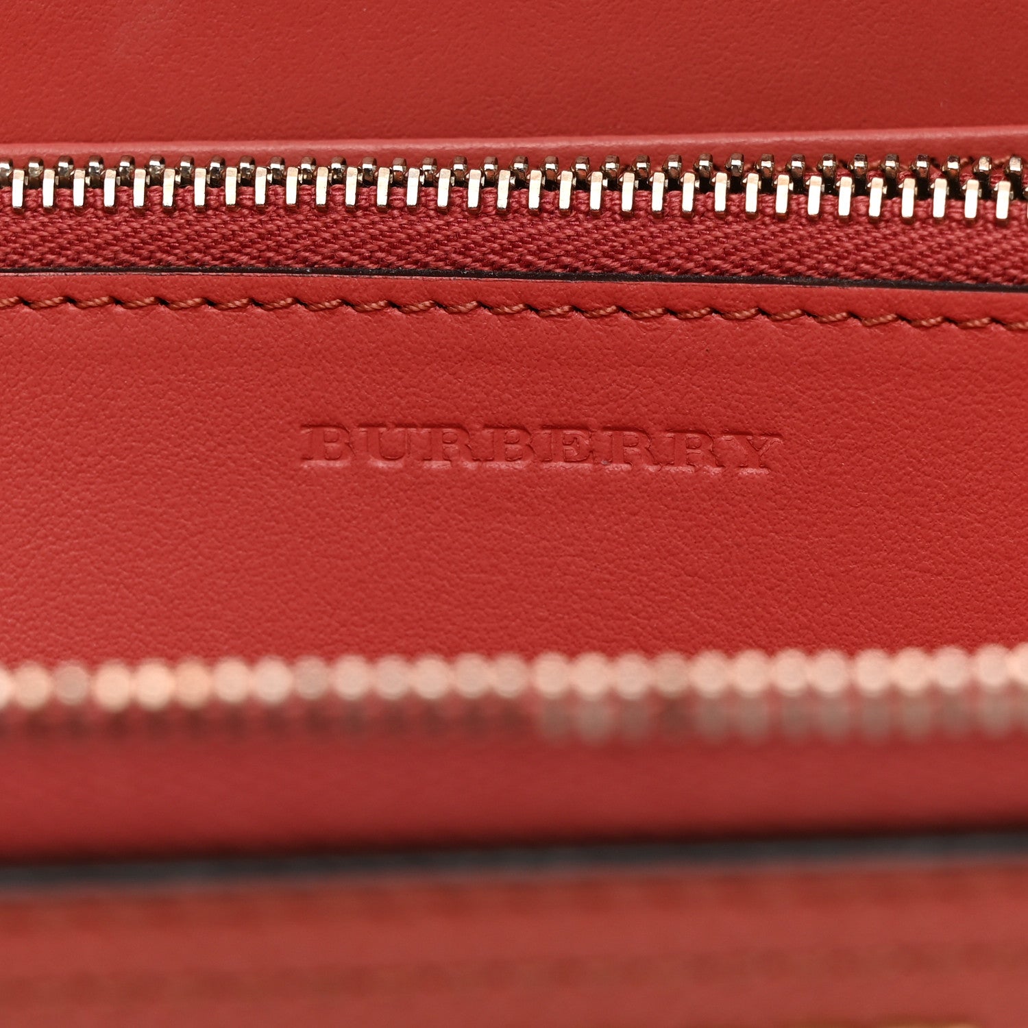 Burberry Grainy Calfskin Zip Around Wallet Cinnamon Red 6 of 8
