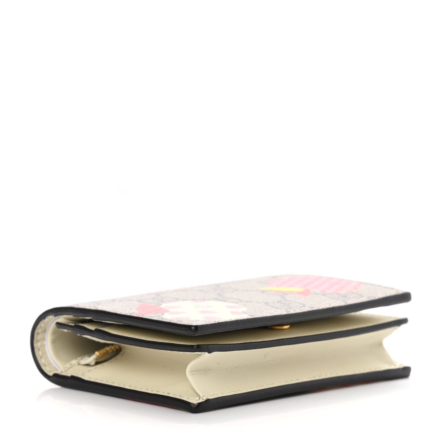 Gucci GG Supreme Monogram Les Pommes Card Case Wallet Beige Multicolor Mystic White 4 of 9
