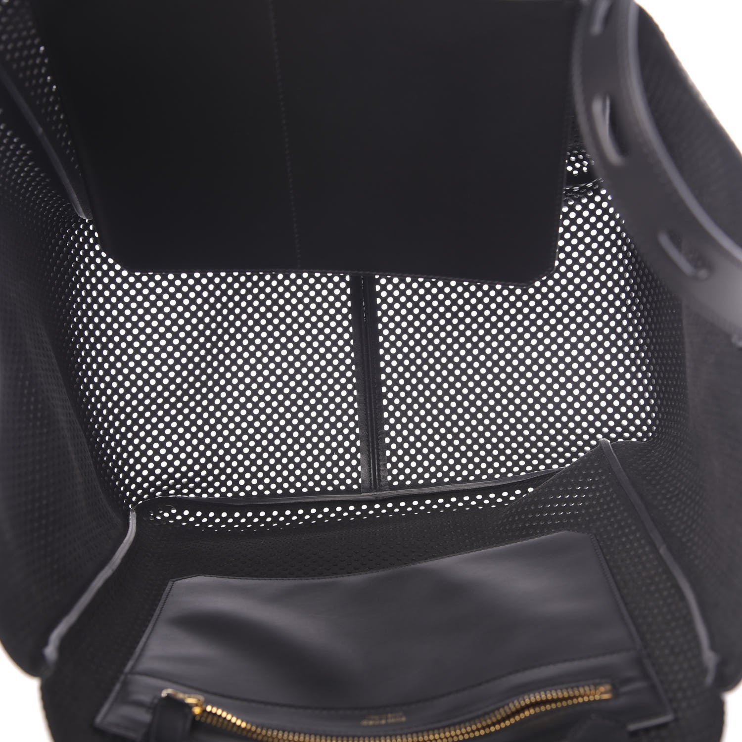 Tom Ford Calfskin Perforated T Twist Tote Black 5 of 9