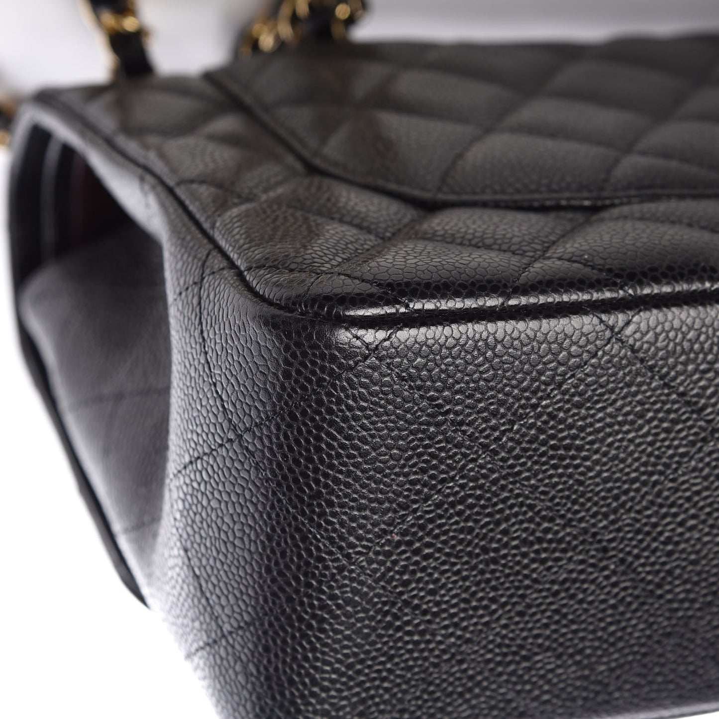 Caviar Quilted Jumbo Double Flap Black