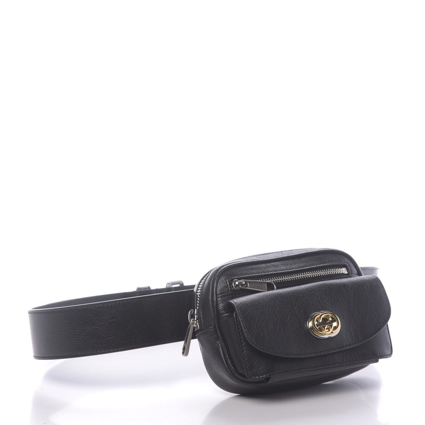 Fluffy Calfskin Mini Morpheus Belt Bag 90 36 Black