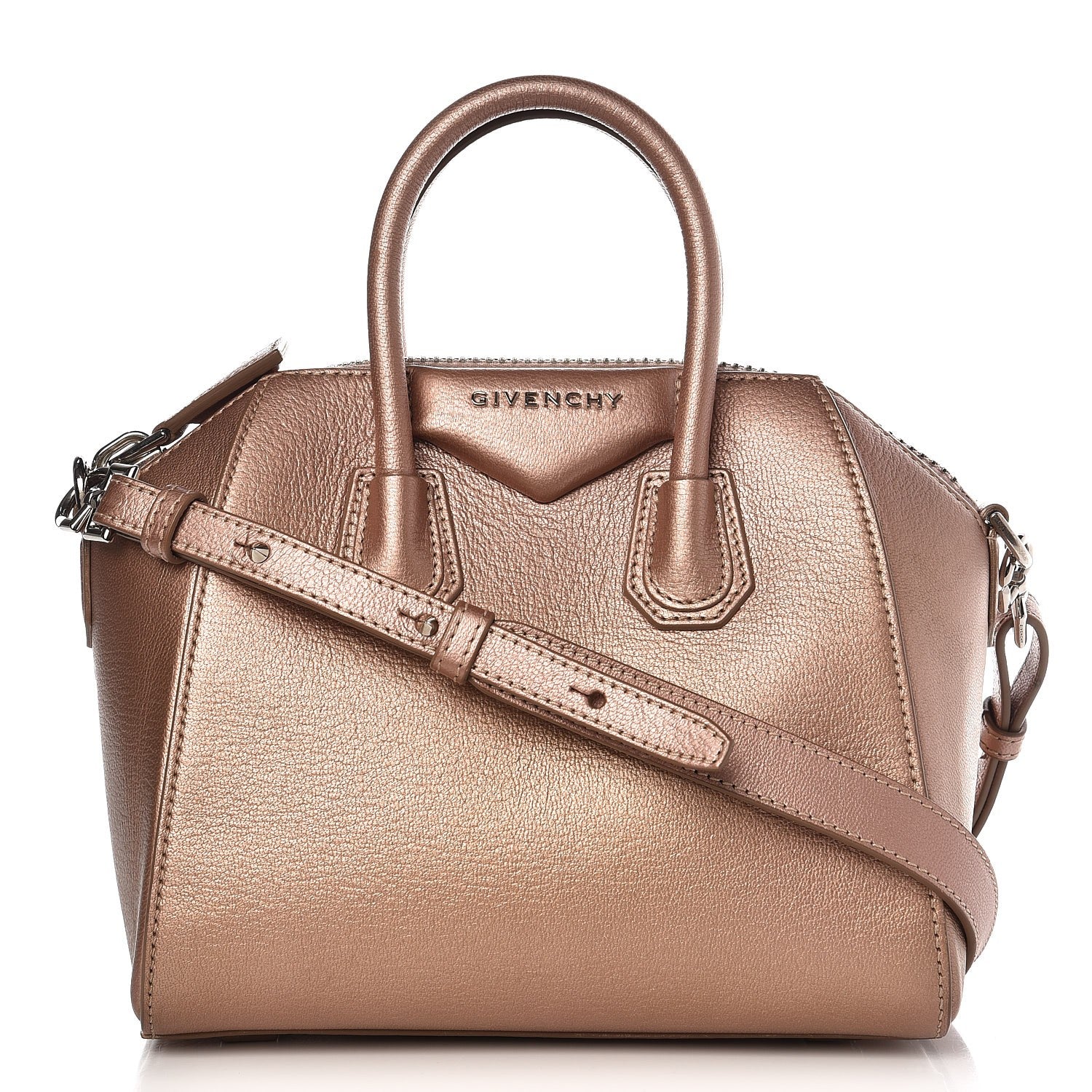 Givenchy Metallic Sugar Goatskin Mini Antigona Light Pink 1 of 9