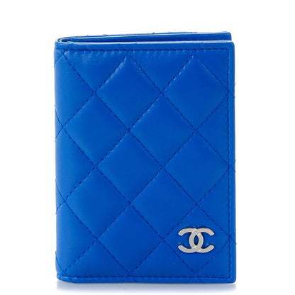 Chanel Lambskin Quilted Card Holder Wallet Blue 1 of 7