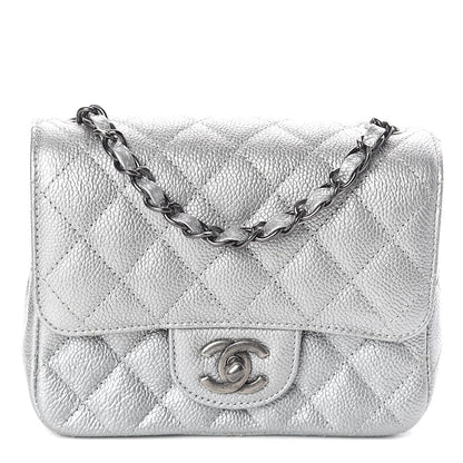 Chanel Metallic Caviar Quilted Mini Square Flap Silver 1 of 10