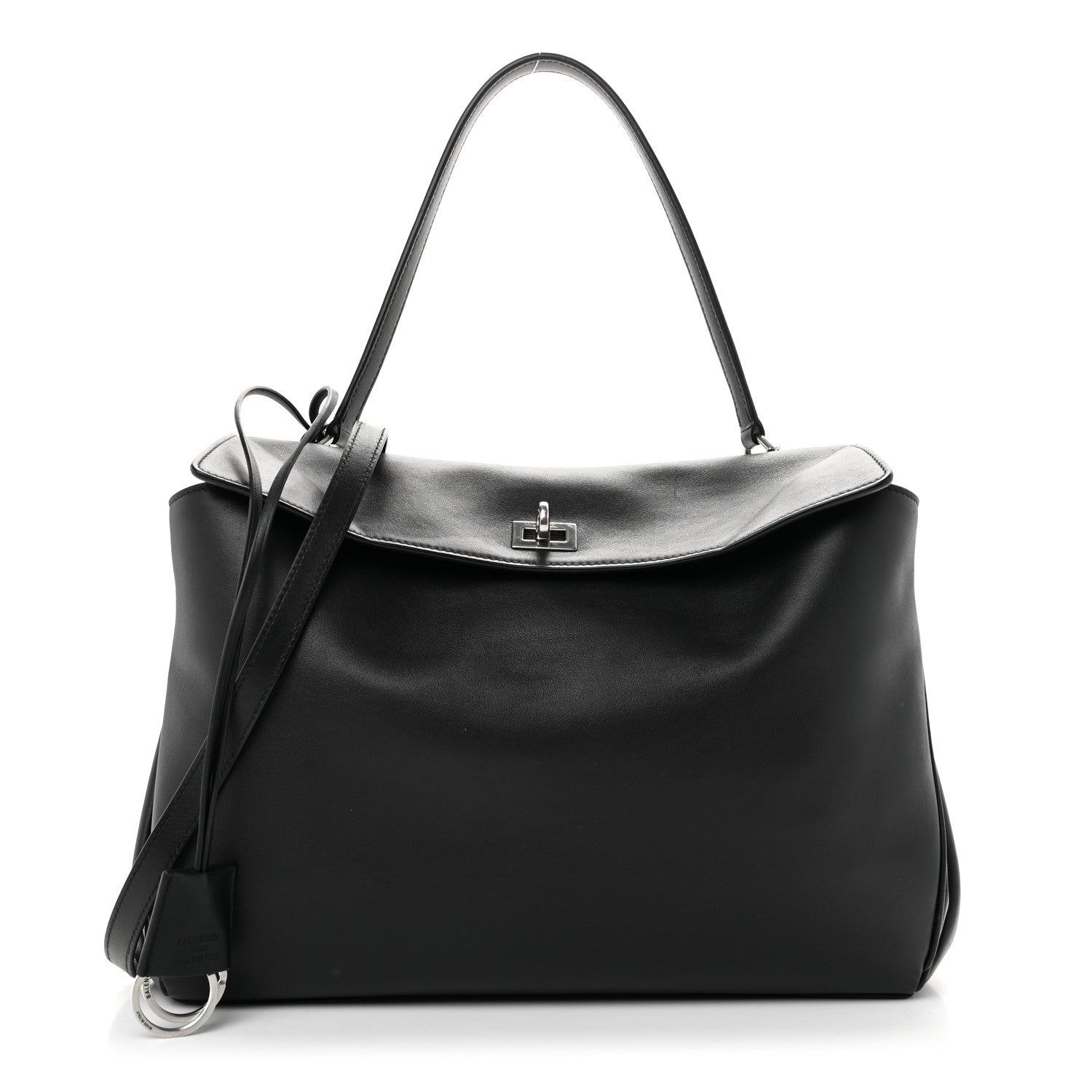 Balenciaga Natural Smooth Calfskin Medium Rodeo Top Handle Handbag Black Black 1 of 9