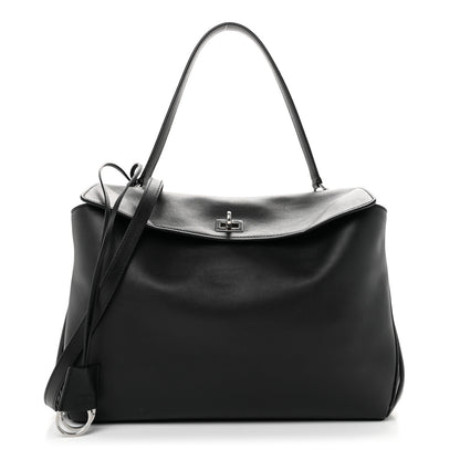Balenciaga Natural Smooth Calfskin Medium Rodeo Top Handle Handbag Black Black 1 of 9