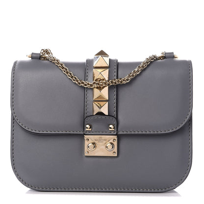 Valentino Garavani Vitello Small Glam Lock Rockstud Flap Gray 1 of 8