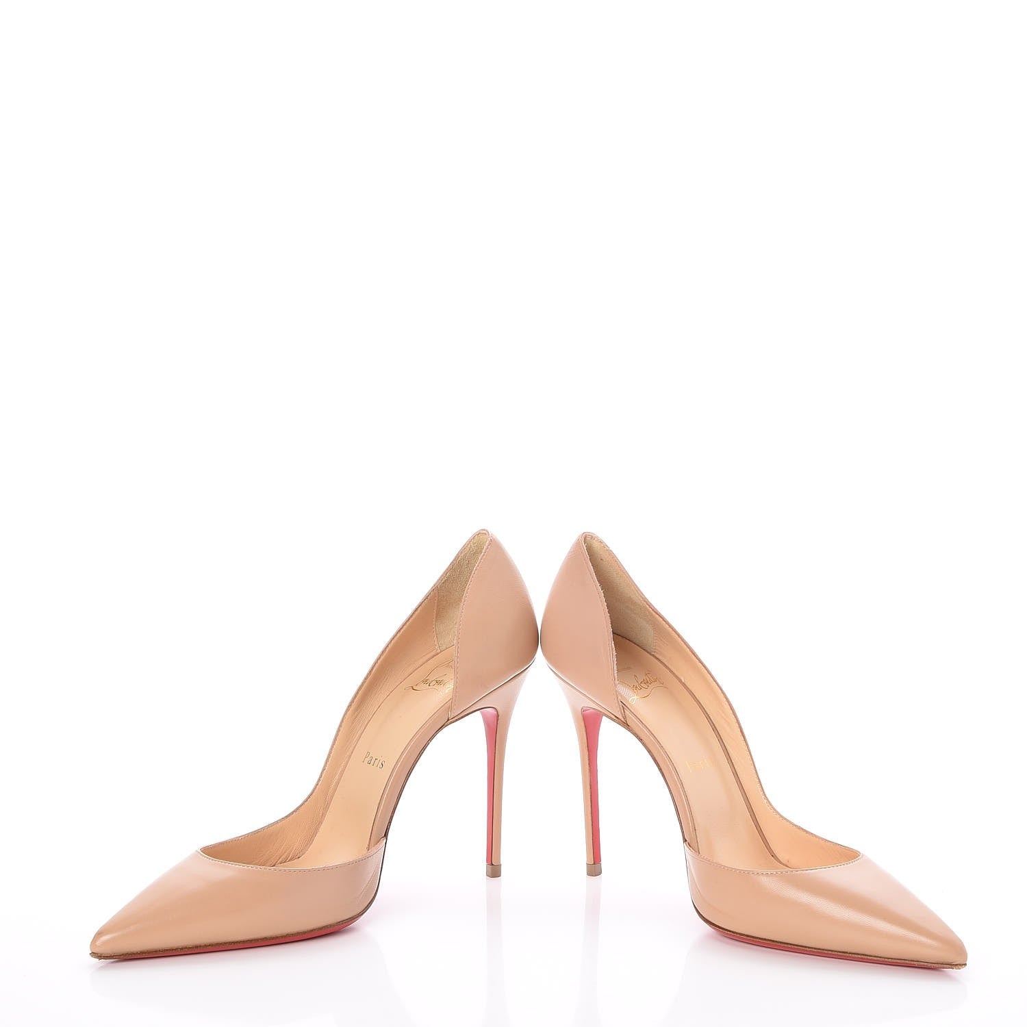 Christian Louboutin Shiny Nappa Iriza 100 Pumps 38 Nude 8 of 10