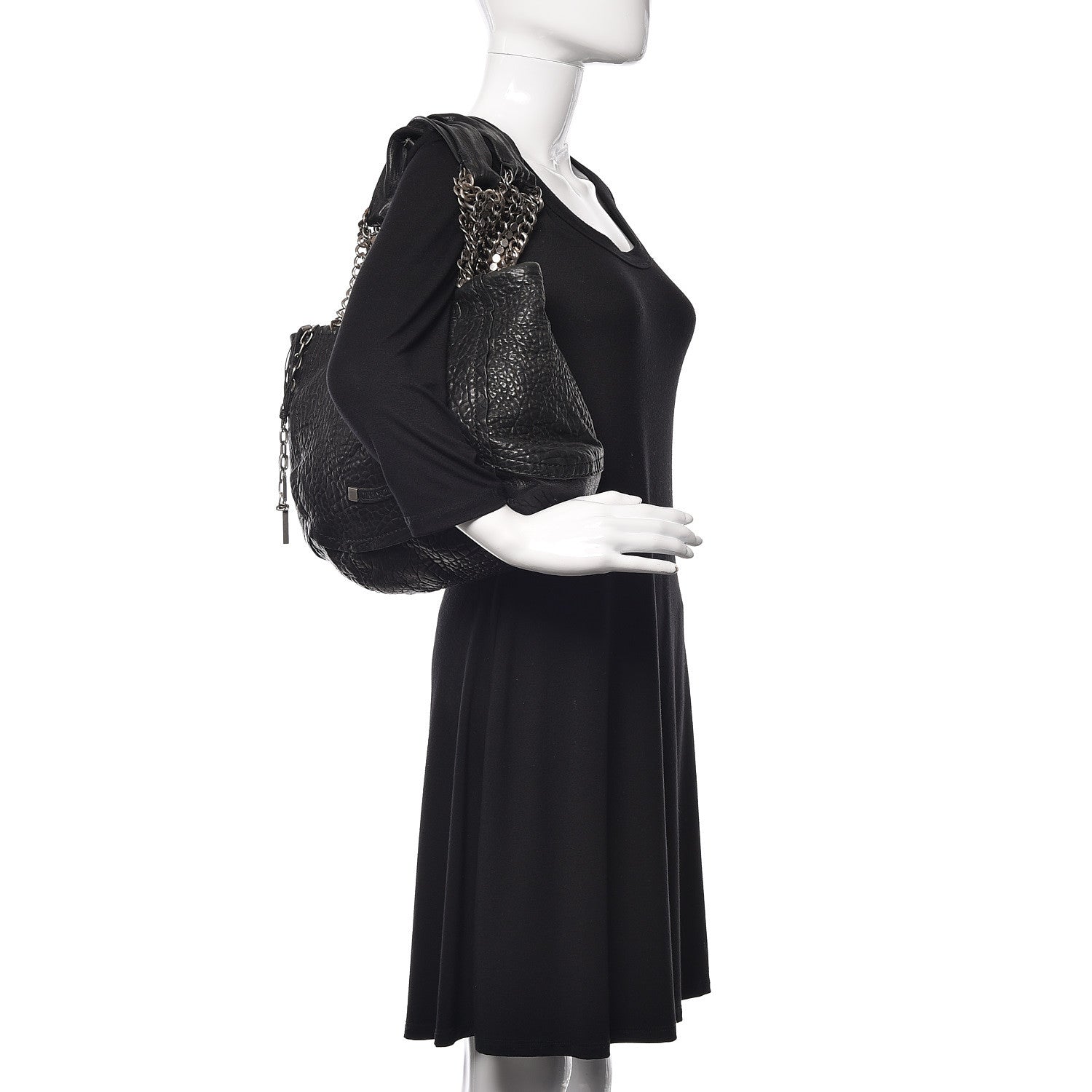 Jimmy Choo Washed Lambskin Chain Tote Black 2 of 12