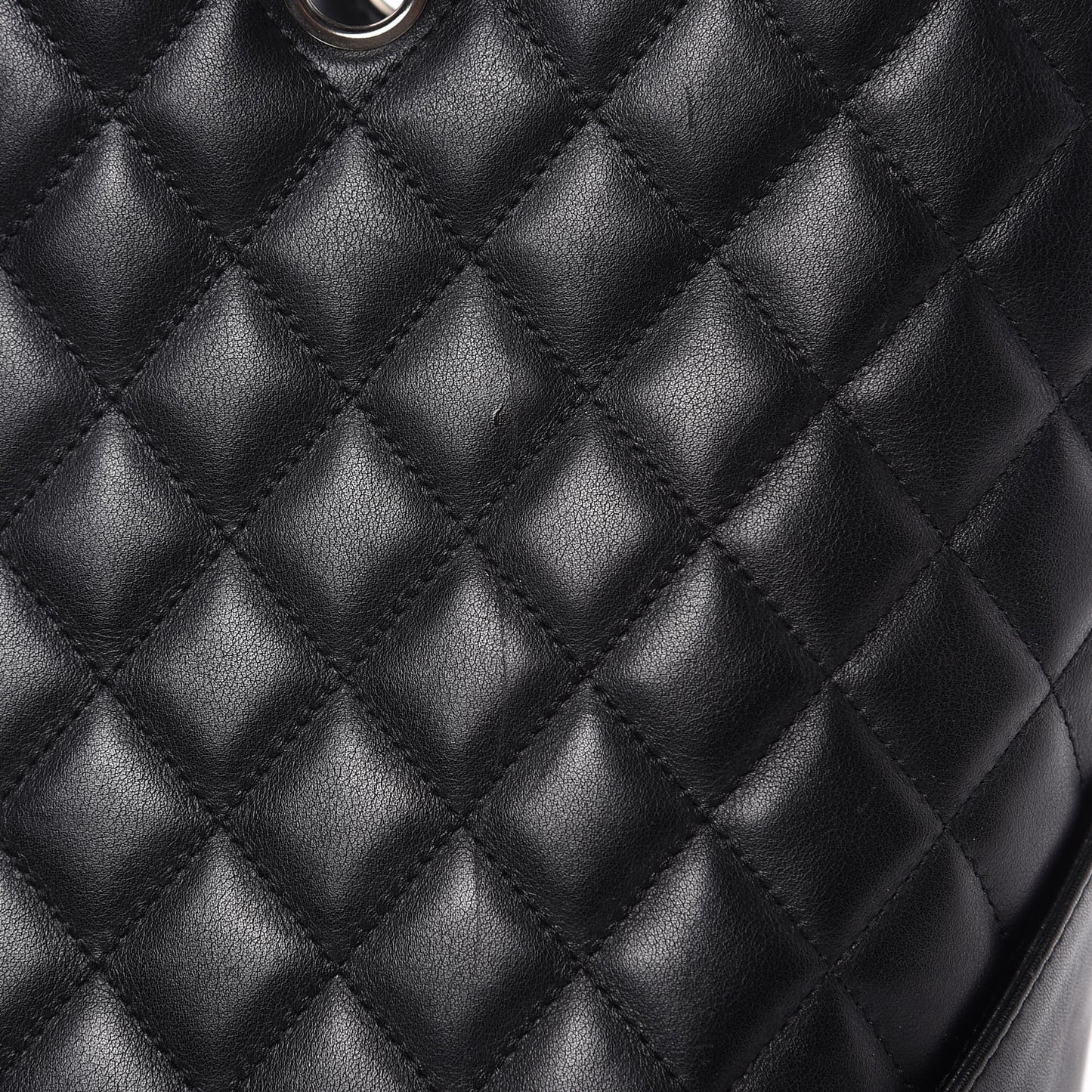 Calfskin Quilted Large Cambon Tote Black