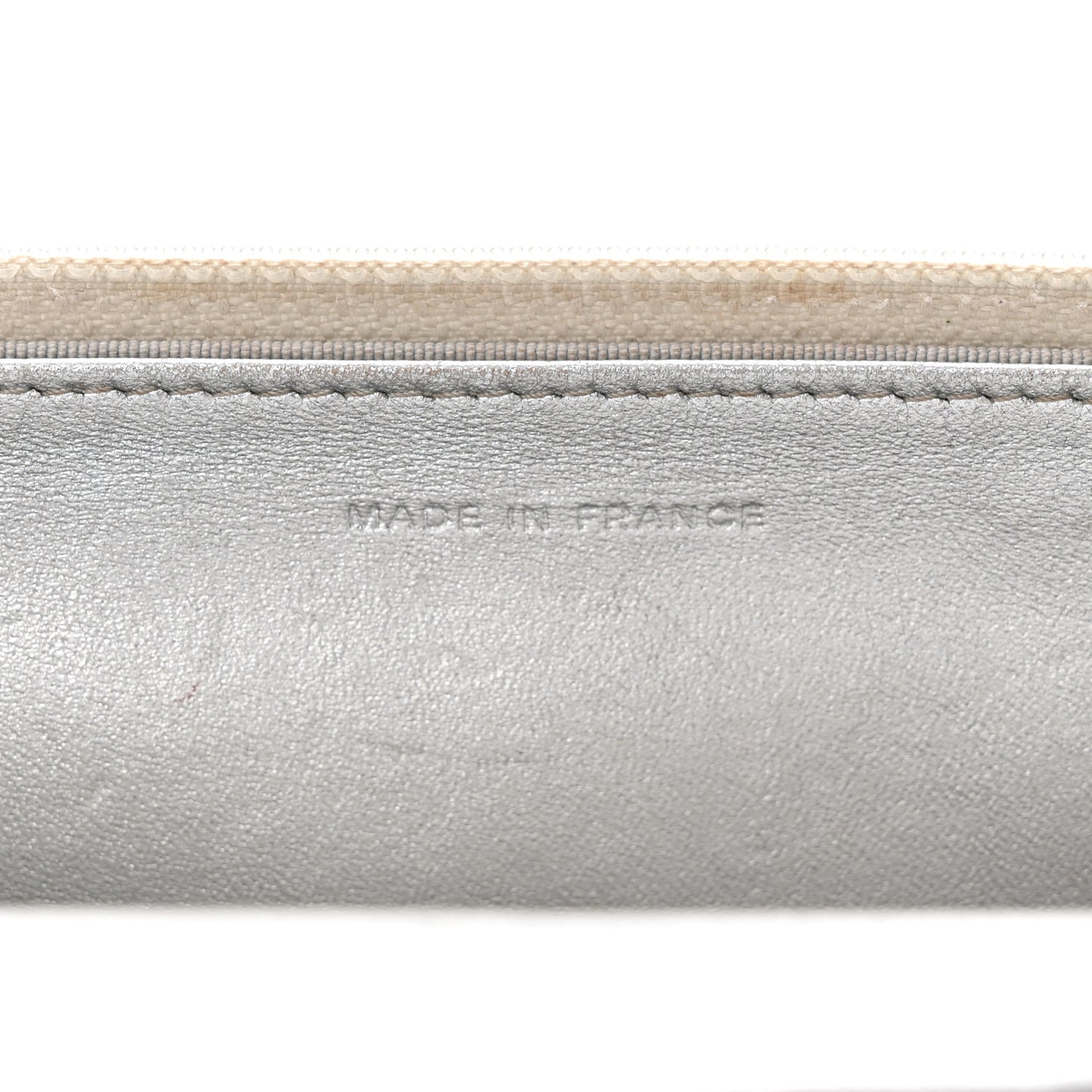 Metallic Lambskin Quilted Wallet On Chain WOC Silver Gold