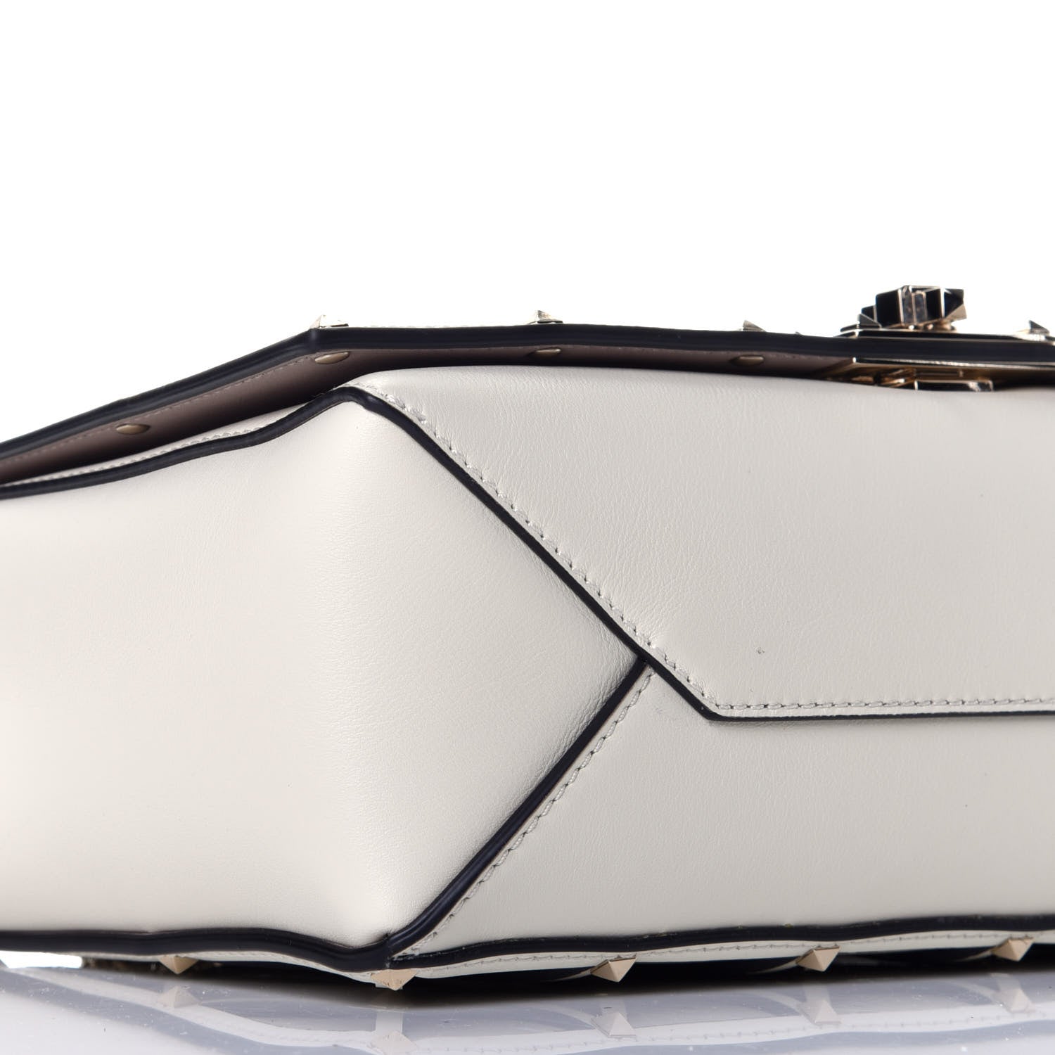 Valentino Garavani Smooth Calfskin Quilted Beehive Shoulder Bag Light Ivory 7 of 8
