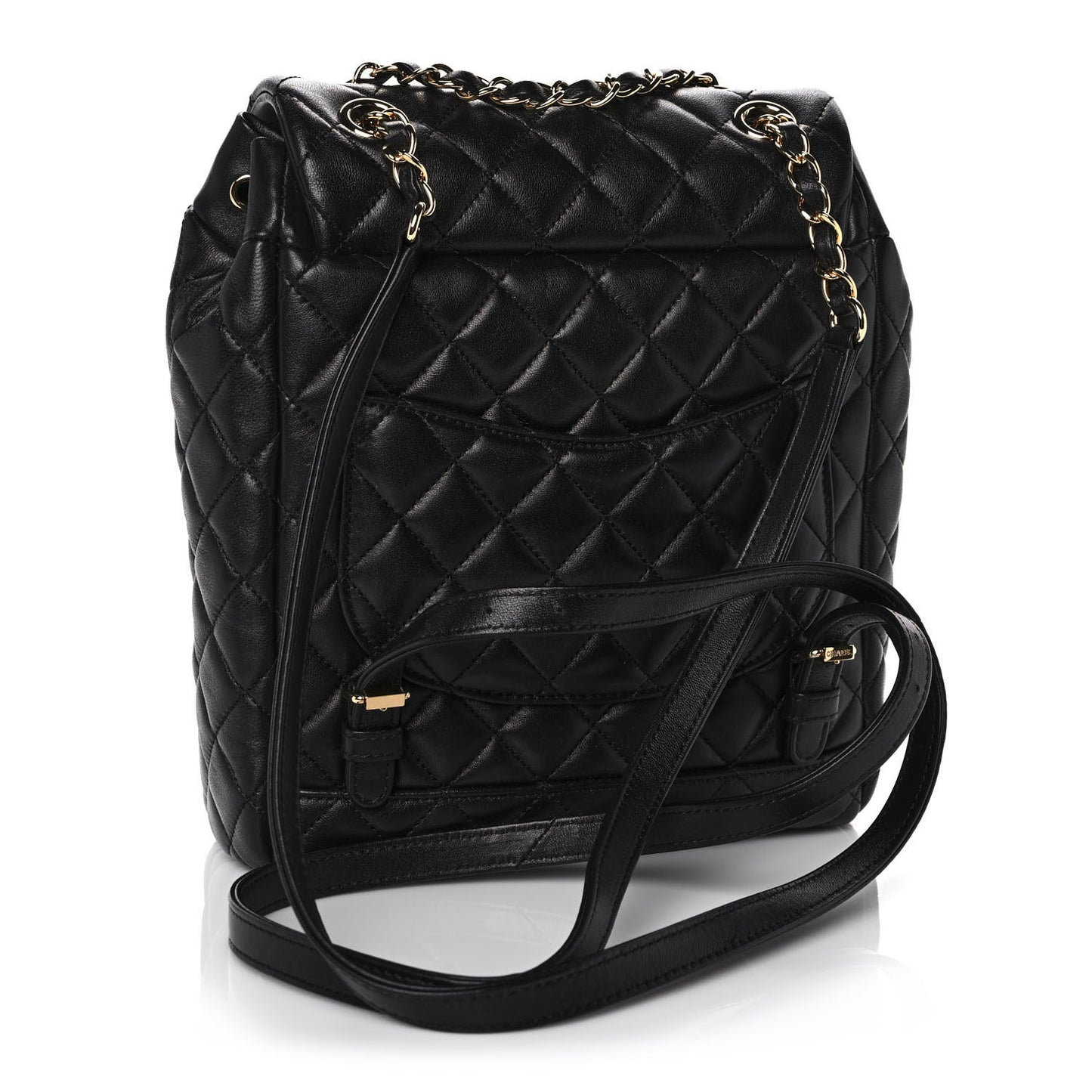 Lambskin Quilted Small Urban Spirit Backpack Black