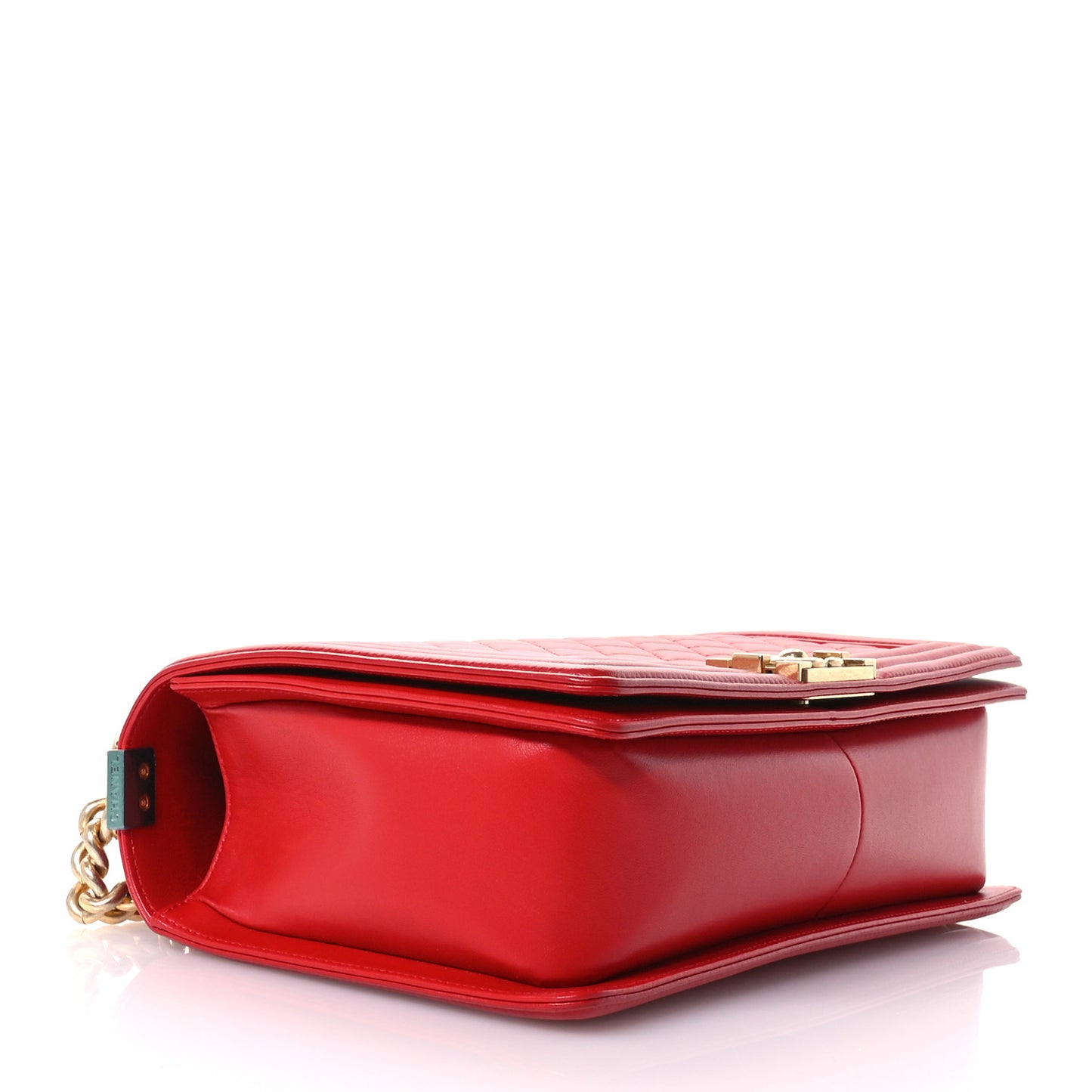 Lambskin Quilted New Medium Boy Flap Red