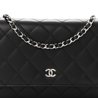 Chanel Lambskin Quilted Wallet On Chain WOC Black 9 of 12
