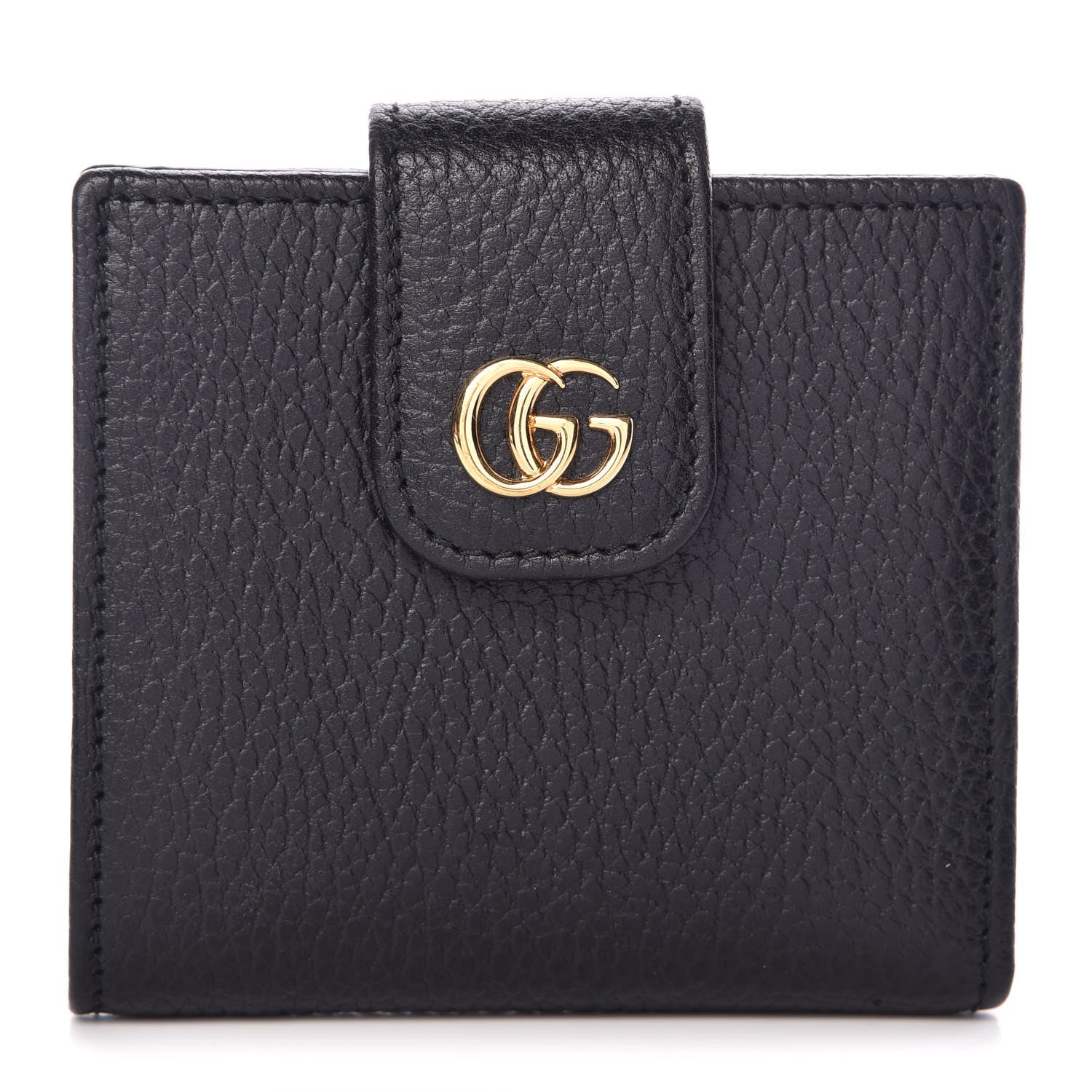 Gucci Dollar Calfskin GG Marmont French Wallet Black 1 of 9