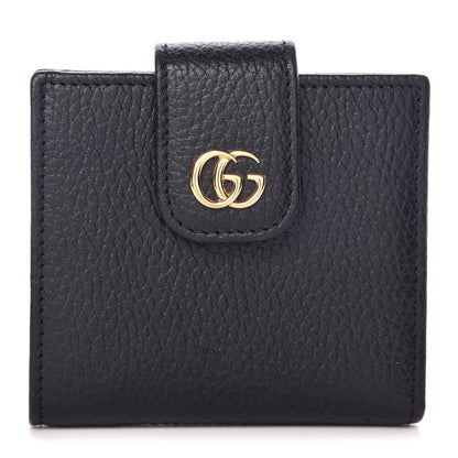 Gucci Dollar Calfskin GG Marmont French Wallet Black 1 of 9