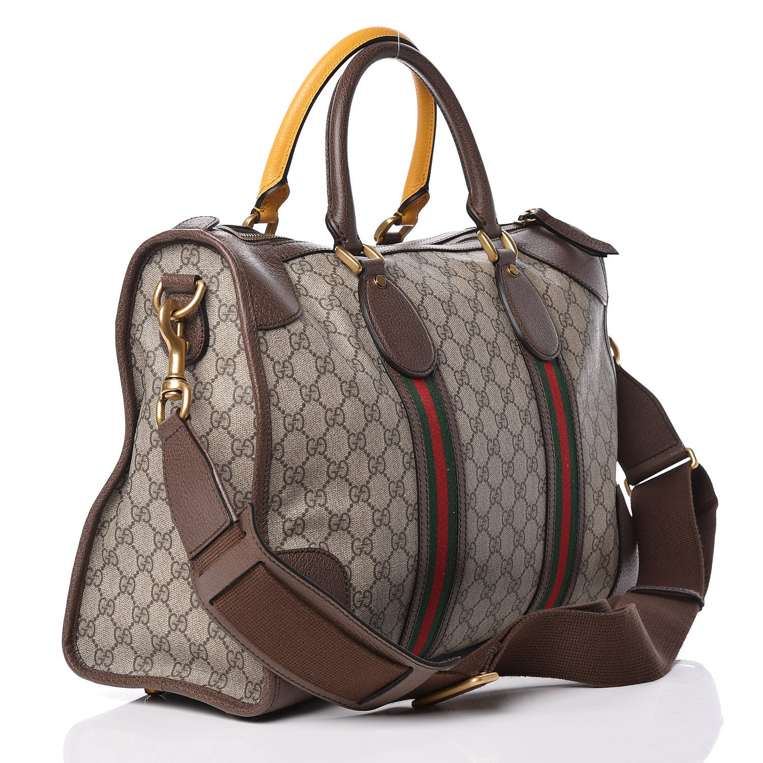Gucci Soft GG Supreme Monogram Web Neo Vintage Duffle Bag Beige New Acero Crop 3 of 9