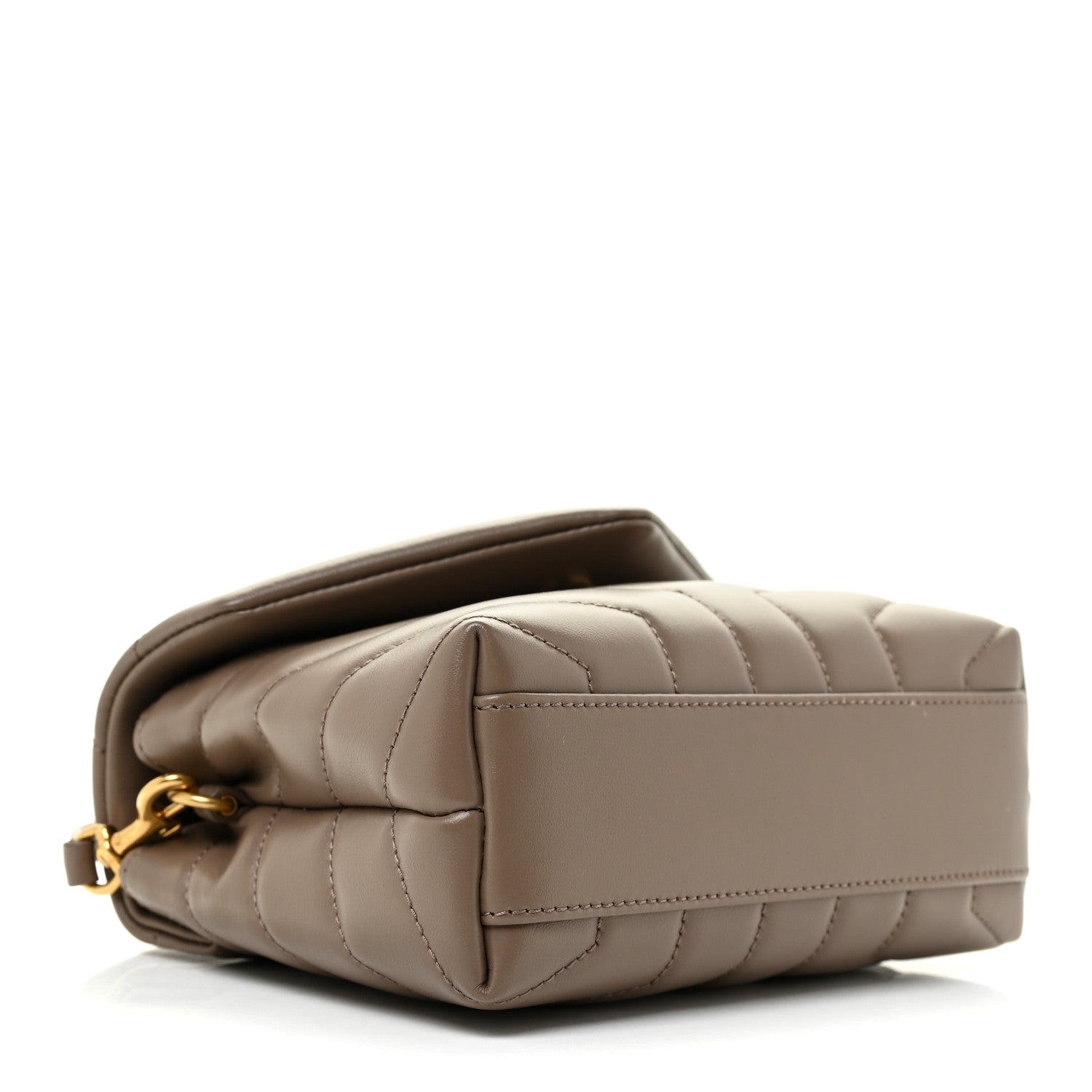 Saint Laurent Calfskin Y Quilted Monogram Toy Loulou Crossbody Bag Taupe 4 of 12