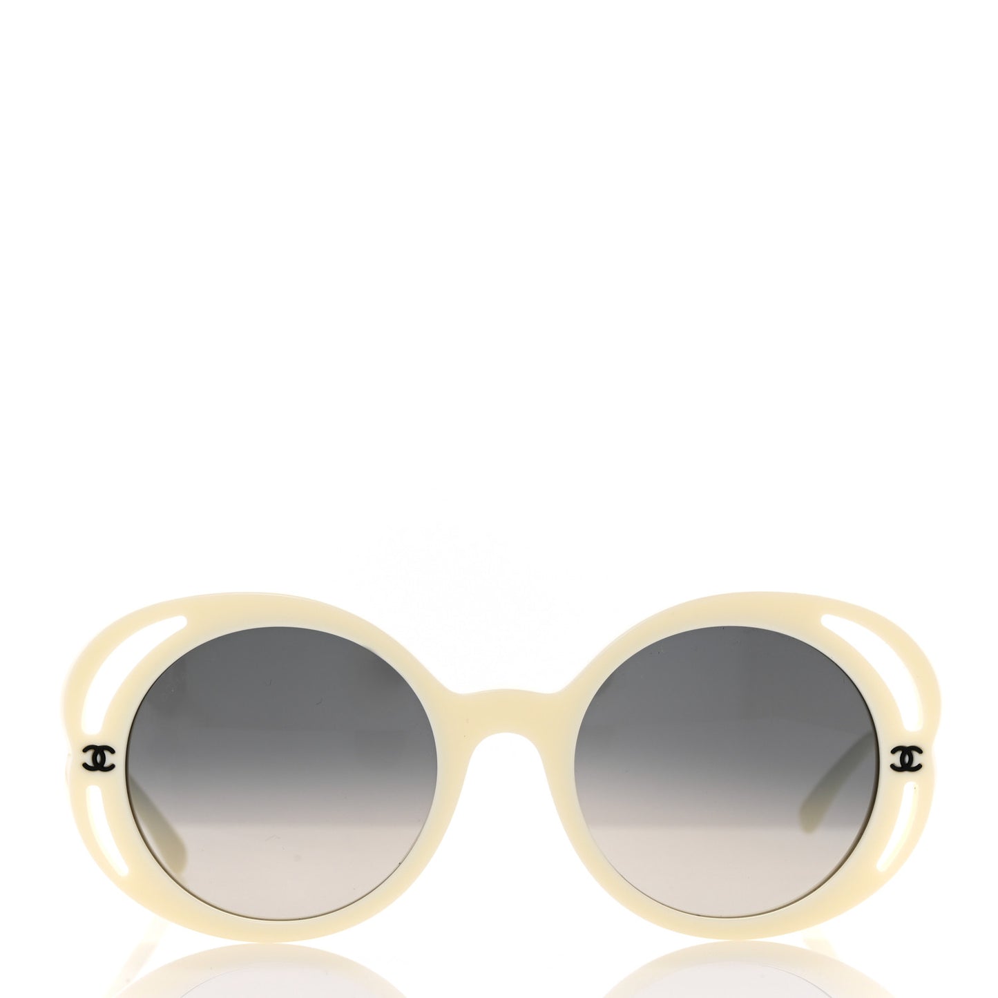 Acetate Round Sunglasses 71572A White