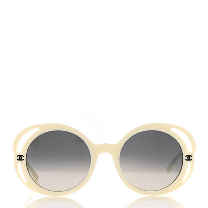 Chanel Acetate Round Sunglasses 71572A White 2 of 8