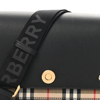 Burberry Grainy Calfskin Vintage Check Note Crossbody Bag Black 7 of 9