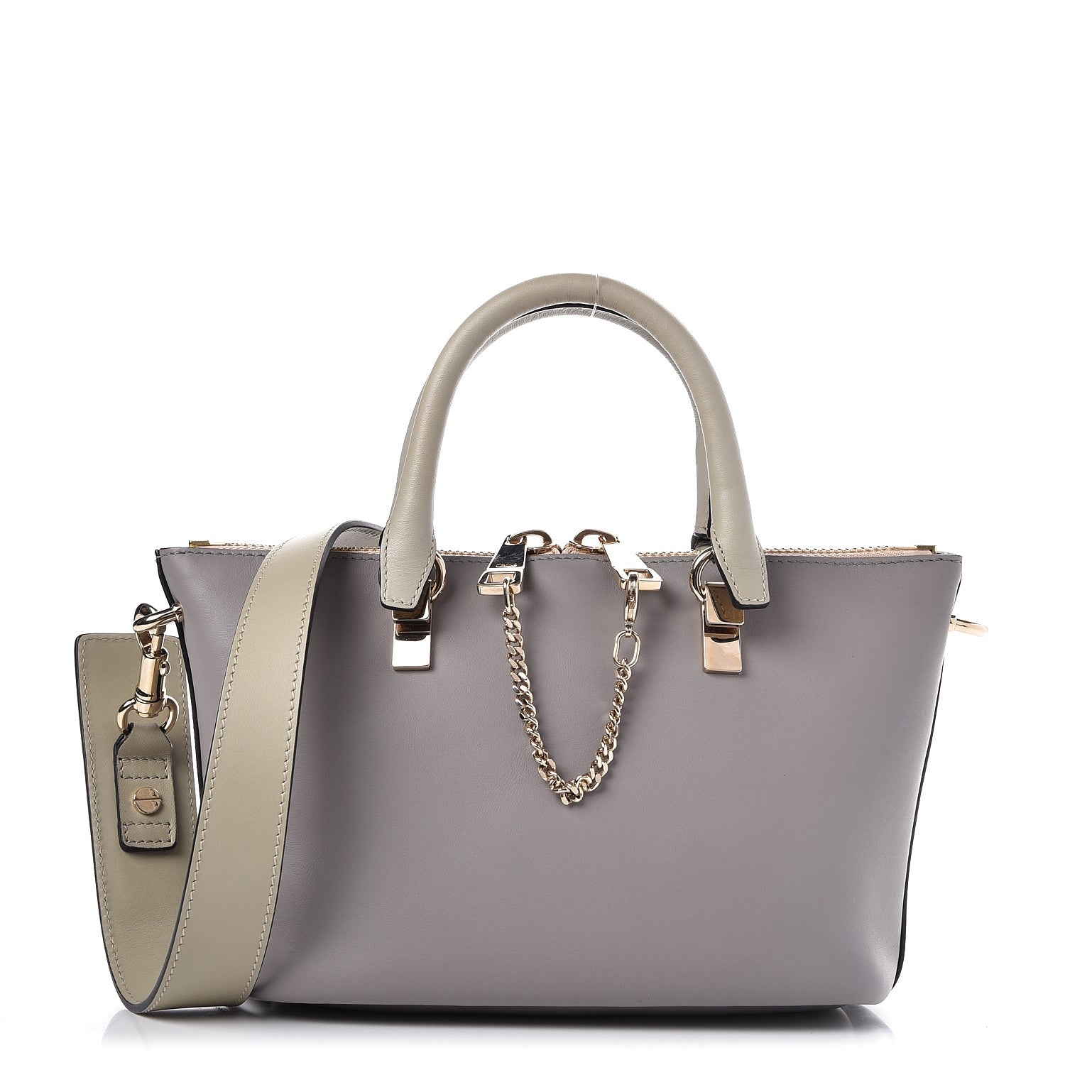Chloe Smooth Calfskin Mini Baylee Tote Cashmere Grey 1 of 7