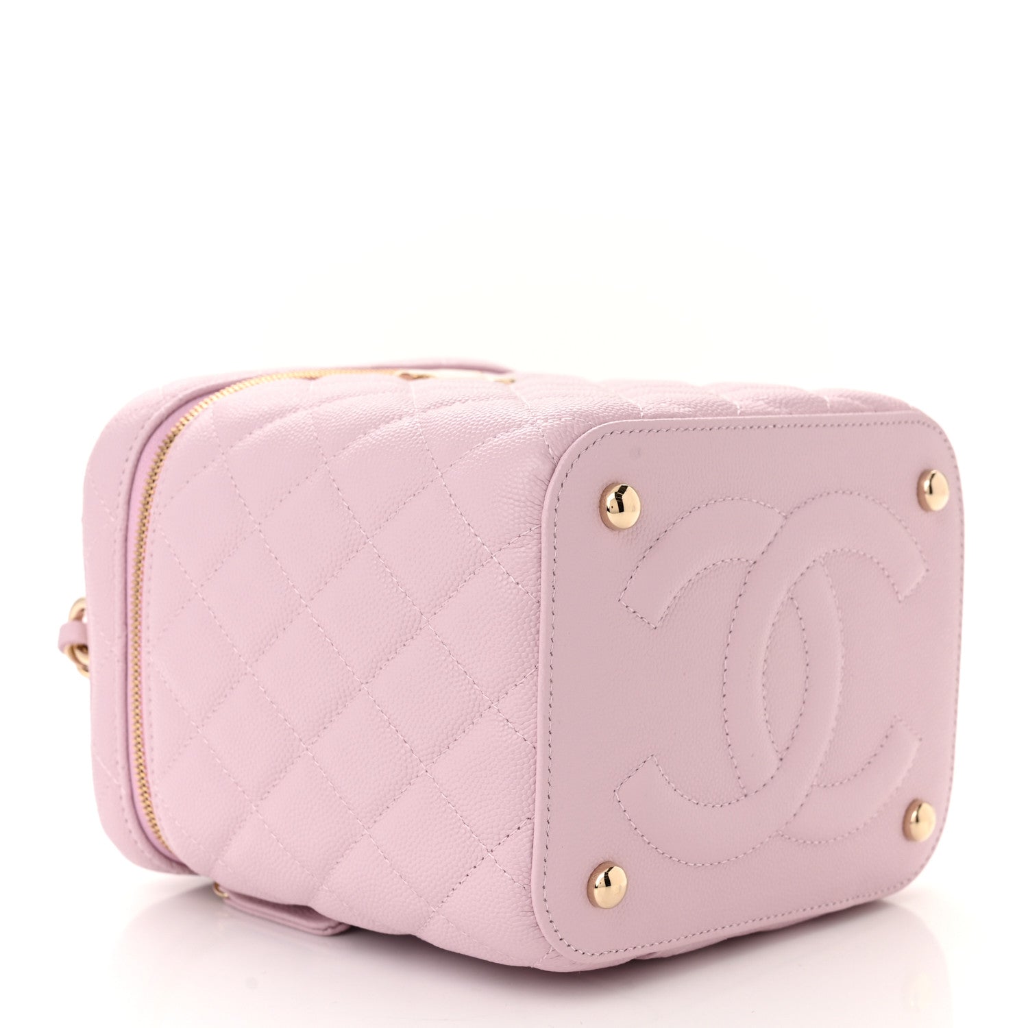 Chanel Caviar Quilted Small Top Handle Vanity Case With Chain Light Pink 4 of 11