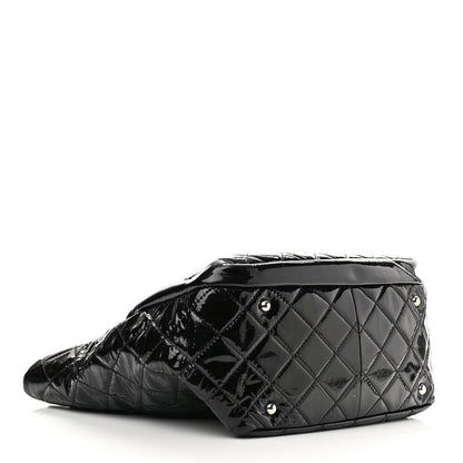 Chanel Patent Quilted Chic and Glitter Large Tote Black 3 of 9