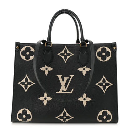 Louis Vuitton Empreinte Monogram Giant Onthego MM Black Beige 1 of 10