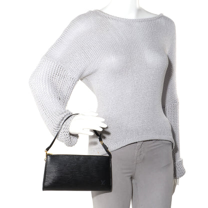Louis Vuitton Epi Pochette Accessories 21 Black 2 of 7