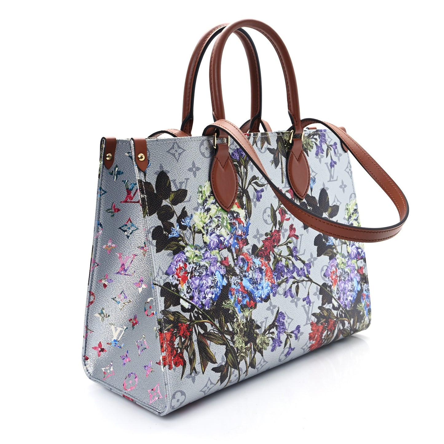 Metallic Monogram LV Garden OnTheGo MM Silver