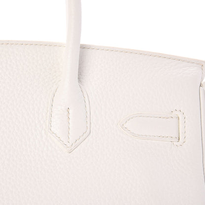Hermes Taurillon Clemence Birkin 30 White 33 of 36