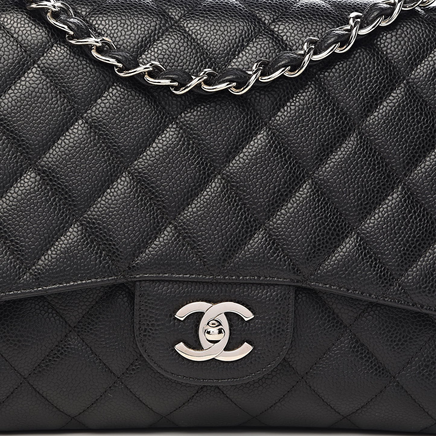 Caviar Quilted Jumbo Single Flap Black